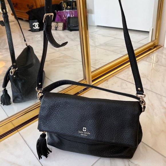 Kate Spade Shoulder Bag Black Leather Crossbody Bag Carmen Southport Avenue - Picture 2 of 11